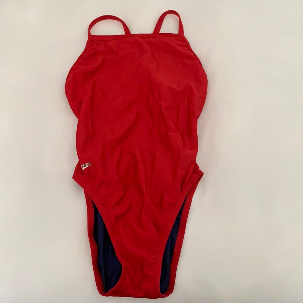 Speedo, red one piece